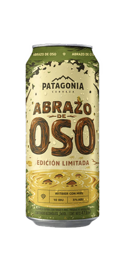 Lata cerveza abrazo de oso patagonia